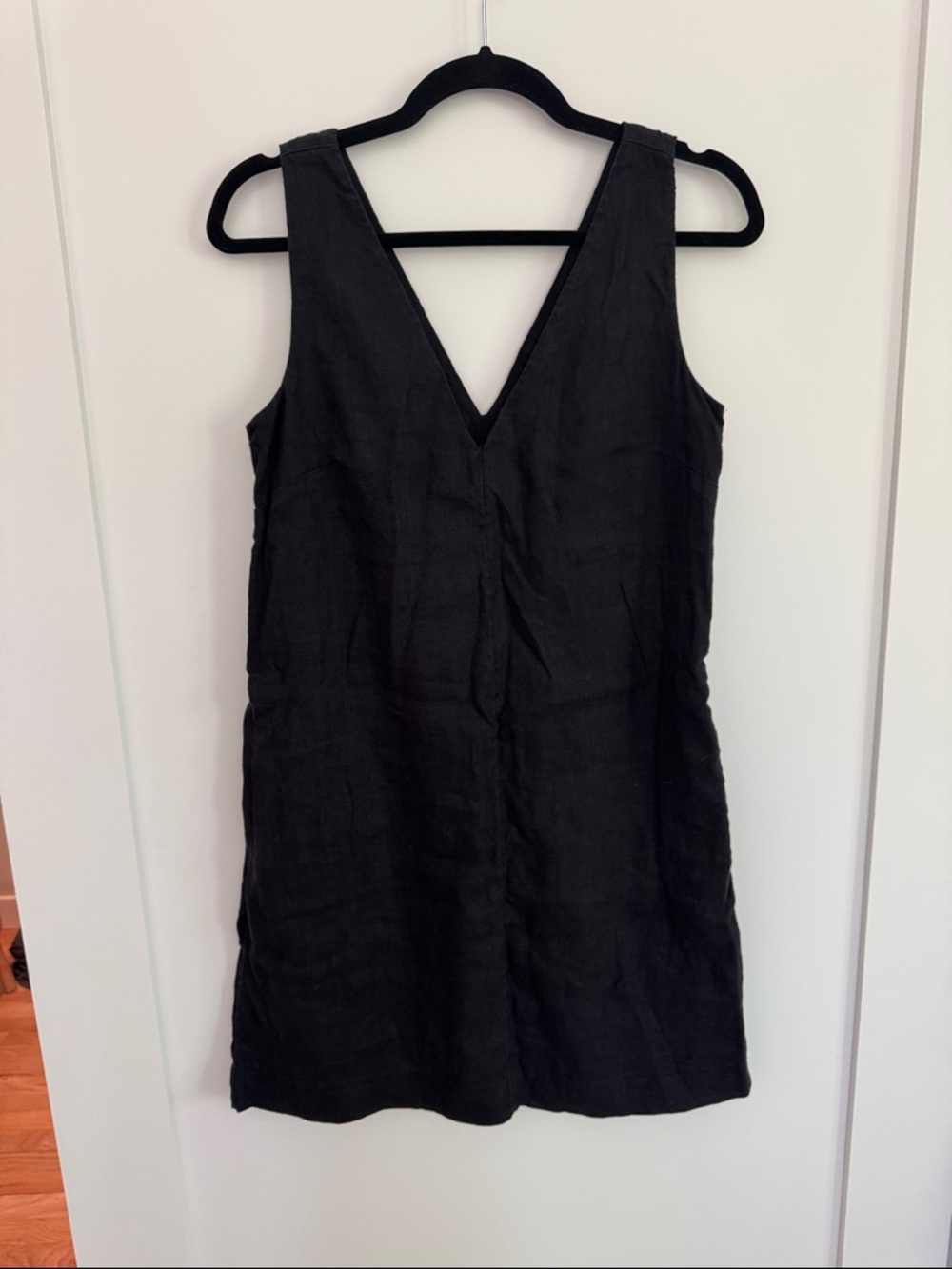 J. Crew Maxine 100% linen V neck sleeveless tank sheath dress with pockets sz S